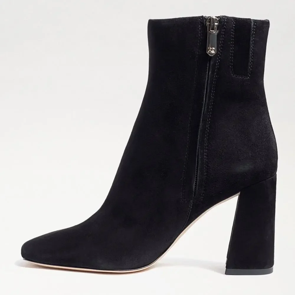 Sam Edelman Black Suede Codie Square Toe Bootie
